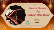 Online Applications (Master Trainers for Naazrah-Quran)