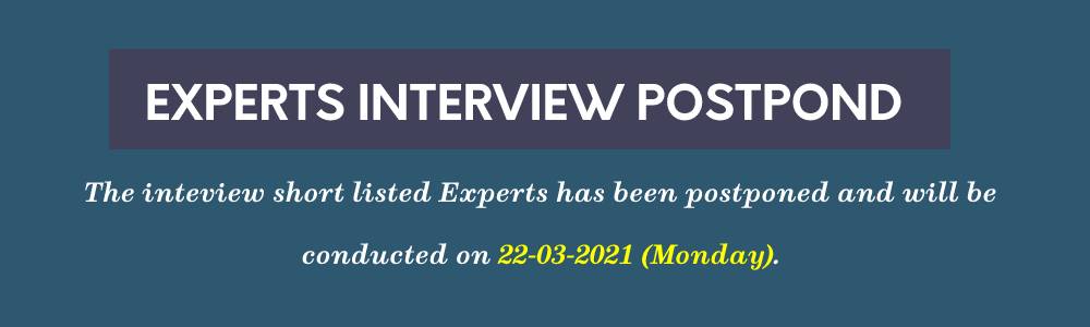 Interview of Experts on 22-03-2021